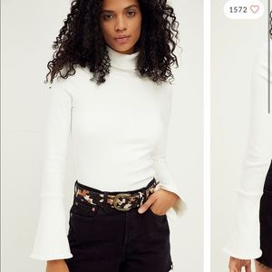 NWOT white free people sydney layering long sleeve